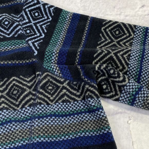 Eddie Bauer 1/4 Zip Pullover Womens Size XL Blue Aztec Black Striped Argyle - Picture 14 of 16